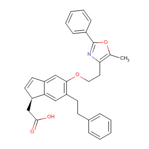 652980-73-9  1H-Indene-1-acetic acid,2,3-dihydro-5-[2-(5-methyl-2-phenyl-4-oxazolyl)ethoxy]-6-(2-phenylethyl)-, (1S)-