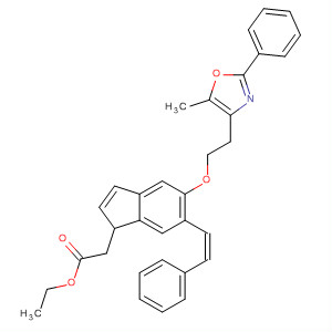 652980-74-0  1H-Indene-1-acetic acid,2,3-dihydro-5-[2-(5-methyl-2-phenyl-4-oxazolyl)ethoxy]-6-[(1Z)-2-phenylethenyl]-, ethyl ester, (1S)-