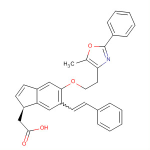 652980-75-1  1H-Indene-1-acetic acid,2,3-dihydro-5-[2-(5-methyl-2-phenyl-4-oxazolyl)ethoxy]-6-[(1Z)-2-phenylethenyl]-, (1S)-