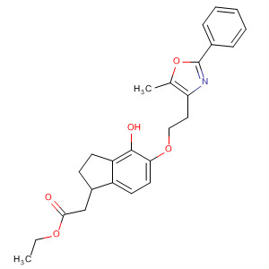 652980-90-0  1H-Indene-1-acetic acid,2,3-dihydro-4-hydroxy-5-[2-(5-methyl-2-phenyl-4-oxazolyl)ethoxy]-, ethylester