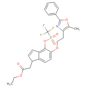 652980-91-1  1H-Indene-1-acetic acid,2,3-dihydro-5-[2-(5-methyl-2-phenyl-4-oxazolyl)ethoxy]-4-[[(trifluoromethyl)sulfonyl]oxy]-, ethyl ester