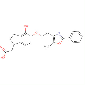 652980-95-5  1H-Indene-1-acetic acid,2,3-dihydro-4-hydroxy-5-[2-(5-methyl-2-phenyl-4-oxazolyl)ethoxy]-