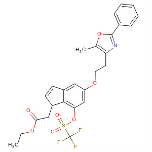 652980-99-9  1H-Indene-1-acetic acid,2,3-dihydro-5-[2-(5-methyl-2-phenyl-4-oxazolyl)ethoxy]-7-[[(trifluoromethyl)sulfonyl]oxy]-, ethyl ester