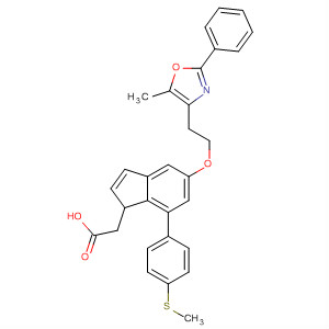 652981-12-9  1H-Indene-1-acetic acid,2,3-dihydro-5-[2-(5-methyl-2-phenyl-4-oxazolyl)ethoxy]-7-[4-(methylthio)phenyl]-