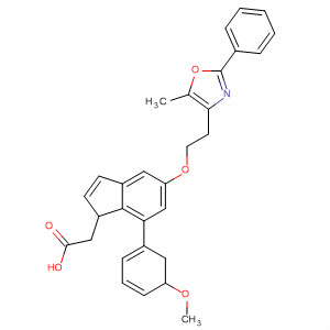 652981-19-6  1H-Indene-1-acetic acid,2,3-dihydro-7-(3-methoxyphenyl)-5-[2-(5-methyl-2-phenyl-4-oxazolyl)ethoxy]-