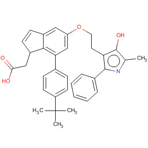 652981-24-3  1H-Indene-1-acetic acid,7-[4-(1,1-dimethylethyl)phenyl]-2,3-dihydro-5-[2-(5-methyl-2-phenyl-4-oxazolyl)ethoxy]-