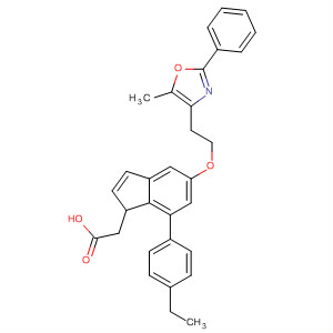 652981-26-5  1H-Indene-1-acetic acid,7-(4-ethylphenyl)-2,3-dihydro-5-[2-(5-methyl-2-phenyl-4-oxazolyl)ethoxy]-