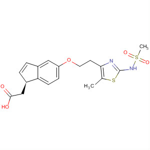 652981-53-8  1H-Indene-1-acetic acid,2,3-dihydro-5-[2-[5-methyl-2-[(methylsulfonyl)amino]-4-thiazolyl]ethoxy]-,(1S)-