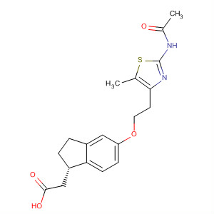 652981-57-2  1H-Indene-1-acetic acid,5-[2-[2-(acetylamino)-5-methyl-4-thiazolyl]ethoxy]-2,3-dihydro-, (1S)-