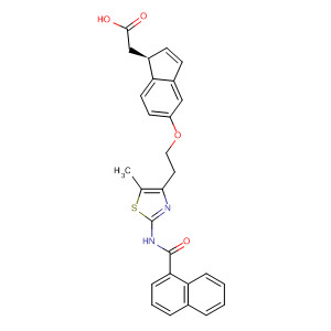652981-64-1  1H-Indene-1-acetic acid,2,3-dihydro-5-[2-[5-methyl-2-[(1-naphthalenylcarbonyl)amino]-4-thiazolyl]ethoxy]-, (1S)-