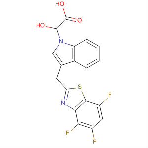 653599-33-8  1H-Indole-1-acetic acid, 3-[(4,5,7-trifluoro-2-benzothiazolyl)methyl]-,hydrate