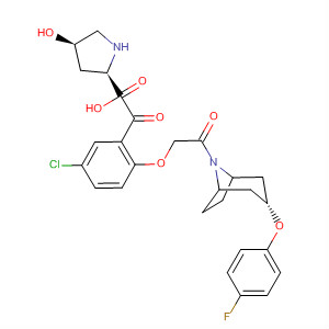 653599-85-0  D-Proline,1-[5-chloro-2-[2-[(3-exo)-3-(4-fluorophenoxy)-8-azabicyclo[3.2.1]oct-8-yl]-2-oxoethoxy]benzoyl]-4-hydroxy-, (4R)-