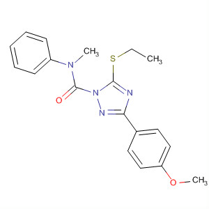 654059-20-8  1H-1,2,4-Triazole-1-carboxamide,5-(ethylthio)-3-(4-methoxyphenyl)-N-methyl-N-phenyl- 654059-20-8  1H-1,2,4-Triazole-1-carboxamide,5-(ethylthio)-3-(4-methoxyphenyl)-N-methyl-N-phenyl-