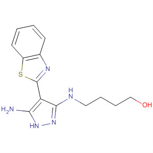 654063-95-3  1-Butanol, 4-[[5-amino-4-(2-benzothiazolyl)-1H-pyrazol-3-yl]amino]-