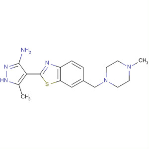 654065-11-9  1H-Pyrazol-3-amine,5-methyl-4-[6-[(4-methyl-1-piperazinyl)methyl]-2-benzothiazolyl]-