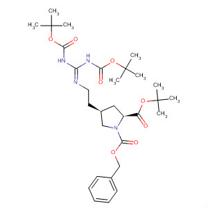 654666-05-4  1,2-Pyrrolidinedicarboxylic acid,4-[2-[[bis[[(1,1-dimethylethoxy)carbonyl]amino]methylene]amino]ethyl]-,2-(1,1-dimethylethyl) 1-(phenylmethyl) ester, (2S,4S)-