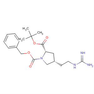 654666-06-5  1,2-Pyrrolidinedicarboxylic acid, 4-[2-[(aminoiminomethyl)amino]ethyl]-,2-(1,1-dimethylethyl) 1-(phenylmethyl) ester, (2S,4S)-