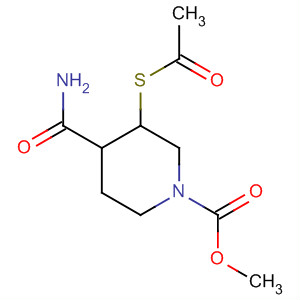654666-63-4  1-Piperidinecarboxylic acid, 3-(acetylthio)-4-(aminocarbonyl)-, methylester