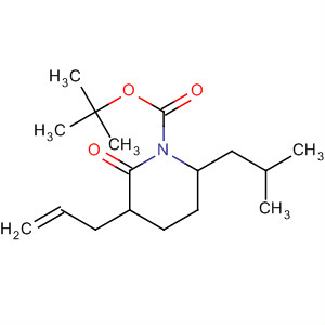 654675-49-7  1-Piperidinecarboxylic acid, 6-(2-methylpropyl)-2-oxo-3-(2-propenyl)-,1,1-dimethylethyl ester, (3S,6R)-