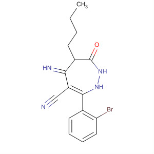 655235-01-1  1H-1,2-Diazepine-4-carbonitrile,3-(2-bromophenyl)-6-butyl-2,5,6,7-tetrahydro-5-imino-7-oxo- 655235-01-1  1H-1,2-Diazepine-4-carbonitrile,3-(2-bromophenyl)-6-butyl-2,5,6,7-tetrahydro-5-imino-7-oxo-