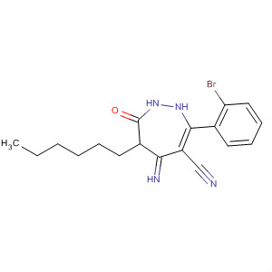 655235-21-5  1H-1,2-Diazepine-4-carbonitrile,3-(2-bromophenyl)-6-hexyl-2,5,6,7-tetrahydro-5-imino-7-oxo- 655235-21-5  1H-1,2-Diazepine-4-carbonitrile,3-(2-bromophenyl)-6-hexyl-2,5,6,7-tetrahydro-5-imino-7-oxo-