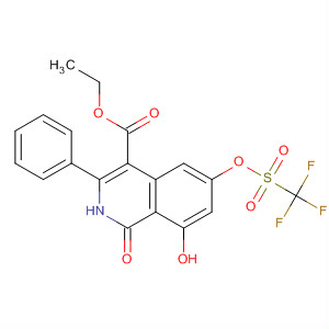 655249-19-7  4-Isoquinolinecarboxylic acid,1,2-dihydro-8-hydroxy-1-oxo-3-phenyl-6-[[(trifluoromethyl)sulfonyl]oxy]-,ethyl ester