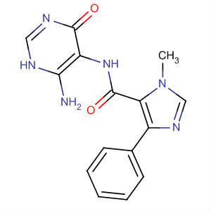 655253-61-5  1H-Imidazole-5-carboxamide,N-(6-amino-1,4-dihydro-4-oxo-5-pyrimidinyl)-1-methyl-4-phenyl- 655253-61-5  1H-Imidazole-5-carboxamide,N-(6-amino-1,4-dihydro-4-oxo-5-pyrimidinyl)-1-methyl-4-phenyl-