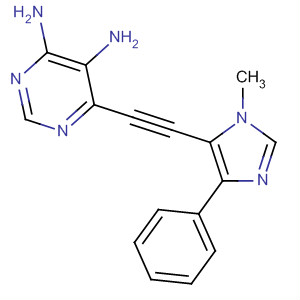 655255-13-3  4,5-Pyrimidinediamine, 6-[(1-methyl-4-phenyl-1H-imidazol-5-yl)ethynyl]-