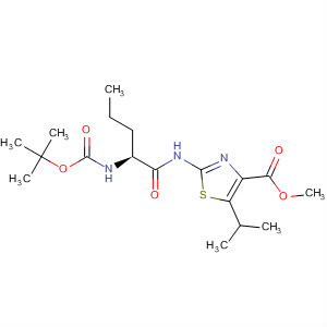 649737-03-1  4-Thiazolecarboxylic acid,2-[[(2S)-2-[[(1,1-dimethylethoxy)carbonyl]amino]-1-oxopentyl]amino]-5-(1-methylethyl)-, methyl ester