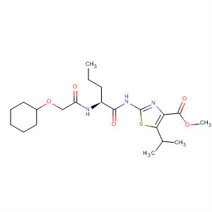 649737-83-7  4-Thiazolecarboxylic acid,2-[[(2S)-2-[[(2S)-cyclohexylhydroxyacetyl]amino]-1-oxopentyl]amino]-5-(1-methylethyl)-, methyl ester