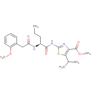 649737-95-1  4-Thiazolecarboxylic acid,2-[[(2S)-2-[[(2R)-methoxyphenylacetyl]amino]-1-oxopentyl]amino]-5-(1-methylethyl)-, methyl ester
