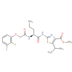 649738-05-6  4-Thiazolecarboxylic acid,2-[[(2S)-2-[[(2,3-difluorophenyl)hydroxyacetyl]amino]-1-oxopentyl]amino]-5-(1-methylethyl)-, methyl ester