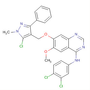 650583-25-8  4-Quinazolinamine,7-[(5-chloro-1-methyl-3-phenyl-1H-pyrazol-4-yl)methoxy]-N-(3,4-dichlorophenyl)-6-methoxy-