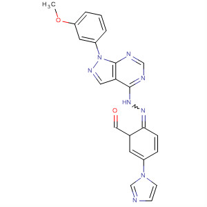 650627-59-1  Benzaldehyde, 4-(1H-imidazol-1-yl)-,[1-(3-methoxyphenyl)-1H-pyrazolo[3,4-d]pyrimidin-4-yl]hydrazone