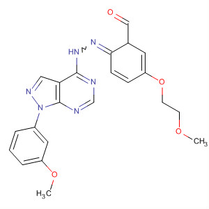 650627-63-7  Benzaldehyde, 4-(2-methoxyethoxy)-,[1-(3-methoxyphenyl)-1H-pyrazolo[3,4-d]pyrimidin-4-yl]hydrazone