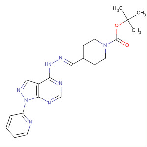 650637-62-0  1-Piperidinecarboxylic acid,4-[(E)-[[1-(2-pyridinyl)-1H-pyrazolo[3,4-d]pyrimidin-4-yl]hydrazono]methyl]-, 1,1-dimethylethyl ester