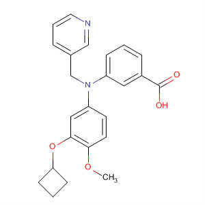 651022-73-0  Benzoic acid,3-[[3-(cyclobutyloxy)-4-methoxyphenyl](3-pyridinylmethyl)amino]-