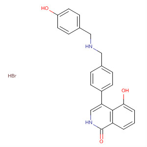 651029-80-0  1(2H)-Isoquinolinone,5-hydroxy-4-[4-[[[(4-hydroxyphenyl)methyl]amino]methyl]phenyl]-,monohydrobromide