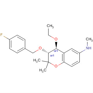 651332-80-8  2H-1-Benzopyran-6-amine,4-ethoxy-3-[(4-fluorophenyl)methoxy]-3,4-dihydro-N,2,2-trimethyl-,(3R,4S)-rel-