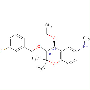 651332-82-0  2H-1-Benzopyran-6-amine,4-ethoxy-3-[(3-fluorophenyl)methoxy]-3,4-dihydro-N,2,2-trimethyl-,(3R,4S)-rel-