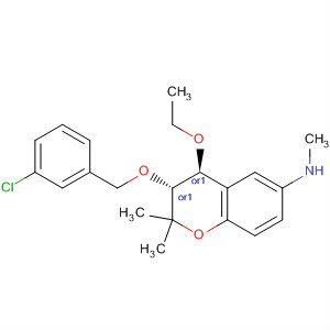 651332-85-3  2H-1-Benzopyran-6-amine,3-[(3-chlorophenyl)methoxy]-4-ethoxy-3,4-dihydro-N,2,2-trimethyl-,(3R,4S)-rel-