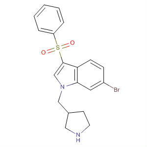 651335-24-9  1H-Indole, 6-bromo-3-(phenylsulfonyl)-1-(3-pyrrolidinylmethyl)-