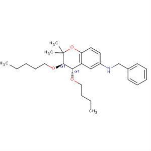 651336-20-8  2H-1-Benzopyran-6-amine,4-butoxy-3,4-dihydro-2,2-dimethyl-3-(pentyloxy)-N-(phenylmethyl)-,(3R,4S)-rel-