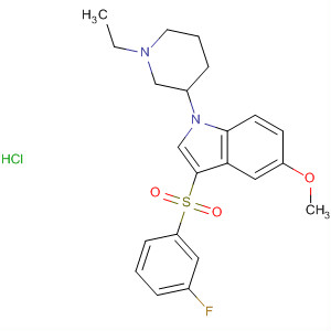 651336-58-2  1H-Indole,1-(1-ethyl-3-piperidinyl)-3-[(3-fluorophenyl)sulfonyl]-5-methoxy-,monohydrochloride