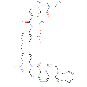651713-34-7  2,6-Pyridinedicarboxamide,N,N,N'-triethyl-N'-[4-[[4-[ethyl[[6-(1-ethyl-1H-benzimidazol-2-yl)-2-pyridinyl]carbonyl]amino]-3-nitrophenyl]methyl]-2-nitrophenyl]-
