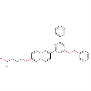 651721-51-6  Butanoic acid,4-[[6-[4-phenyl-6-(3-pyridinylmethoxy)-2-pyrimidinyl]-2-naphthalenyl]oxy]-