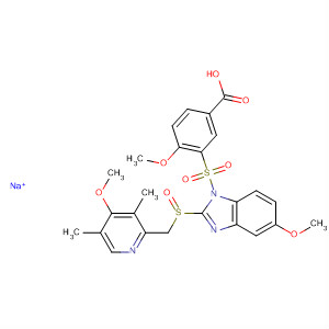 651729-69-0  Benzoic acid,4-methoxy-3-[[5-methoxy-2-[[(4-methoxy-3,5-dimethyl-2-pyridinyl)methyl]sulfinyl]-1H-benzimidazol-1-yl]sulfonyl]-, sodium salt