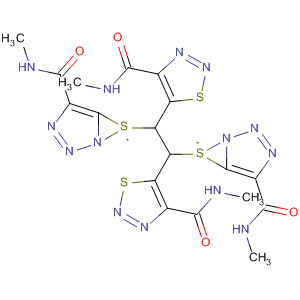 651768-82-0  1,2,3-Thiadiazole-4-carboxamide,5,5'-[1,2-ethanediylbis[[4-[(methylamino)carbonyl]-1H-1,2,3-triazole-1,5-diyl]thio]]bis[N-methyl-