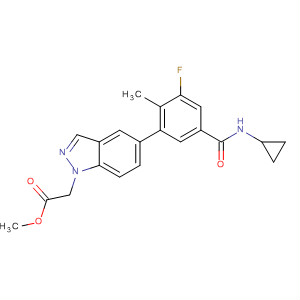 651780-50-6  1H-Indazole-1-acetic acid,5-[5-[(cyclopropylamino)carbonyl]-3-fluoro-2-methylphenyl]-, methylester