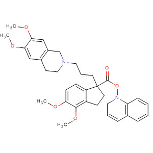 652130-95-5  1H-Indene-1-carboxylic acid,1-[3-(3,4-dihydro-6,7-dimethoxy-2(1H)-isoquinolinyl)propyl]-2,3-dihydro-4,5-dimethoxy-, 3-quinolinyl ester
